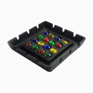 Vintage Cast Iron and Glass Ashtray, Japan, 1960s