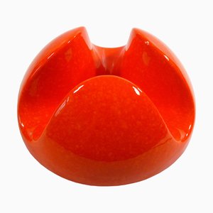 Italian Orange Glazed Ceramic Sculpture from Bertoncello, 1970s