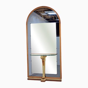 Specchio da terra vintage con consolle di Cristal Art, Italia, anni '60