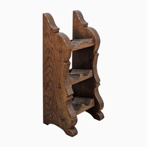 Vintage Dutch Brutalist Oak Wine Rack, 1950s