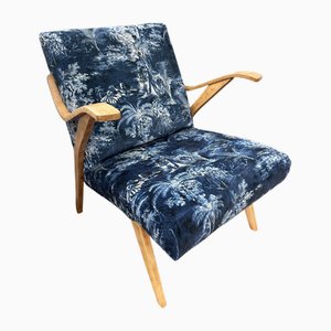 Silla Mid-Century moderna de terciopelo Linwood, años 50