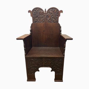 Antique Dutch Oak Armchair, 1890s