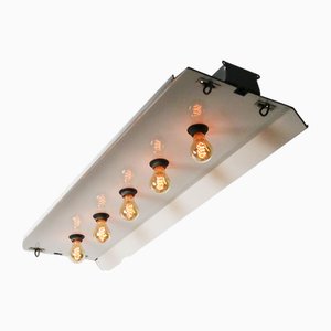 Vintage Industrial Black and White Enamel Pendant Light