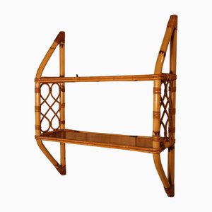 Wall-Mounted Rattan Shelf, 1970