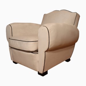 Club chair vintage in pelle bianca, 1990