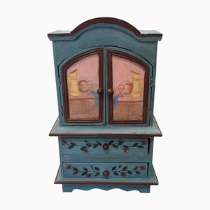 Handbemalter Vintage Mini Schrank, 1950er