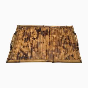 Vintage Turtle Bamboo Tray, 1970s