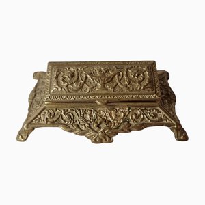 Art Nouveau Style Brass Stamp Tray, 1970s