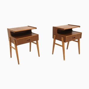 Skandinavische Nachttische aus Teak, 1960, 2er Set
