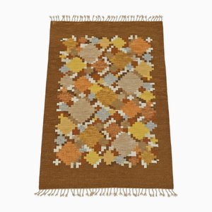 Grand Tapis Rölakan en Laine par Ingegerd Silow, 1960s