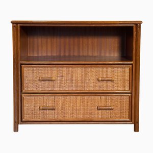 Bamboo and Wicker Chest of Drawers, 1980s