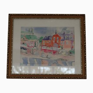 Bert Forkström, Traffic at the Knight's House, 1988, Aquarelle, Encadré