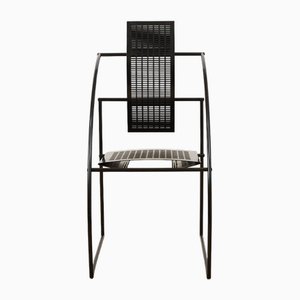 Quinta Chair in Tubular Steel and Black Lacquered Perforated Sheet Steel by Mario Botta for Alias, Italy, 1985