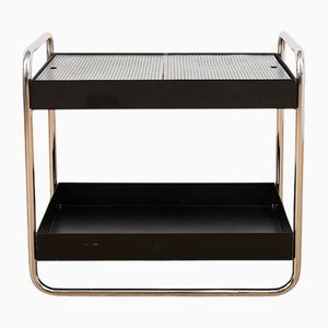 Chrome-Plated Tubular Steel and Black Sheet Metal Serving Table from Pfalzberger, 1965