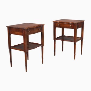 Walnut Bedside Tables, Set of 2
