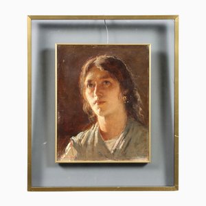 Noah Bordignon, Portrait, Oil on Board, Framed