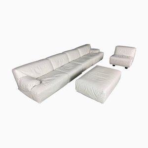 Divano a cinque posti Fiandra in pelle di Vico Magistretti per Cassina, 1970