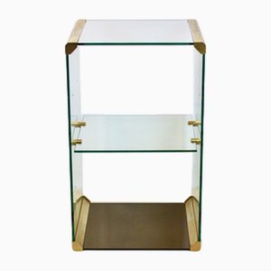 Beistelltisch aus Glas & Messing von Pierangelo Gallotti für Gallotti & Radice, Italien, 1970er