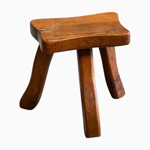 Sgabello Tripod in quercia, anni '40