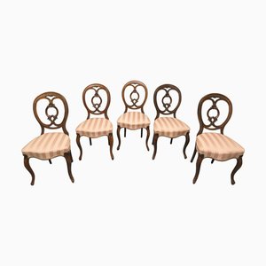 Victorian Balloon Back Dining Chairs, Set of 5