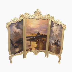 Gilt Painted 3-Fold Fire Screen, 1900s