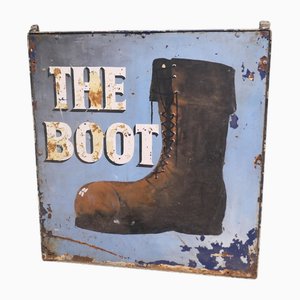 Großes The Boot Hanging Pub Schild aus Eisen, 1920