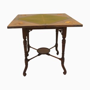 Late Victorian Envelope Card Table with Gaming Wells, 1900s