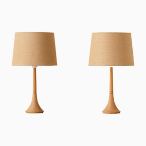 Pine Table Lamps, Sweden, 1970s, Set of 2