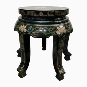 Tabouret de Jardin en Bois Dur Sculpté et Laqué, Chine
