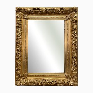 Specchio rettangolare in legno dorato e intagliato, Francia