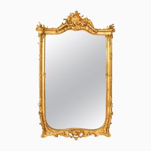 Specchio da parete antico in legno dorato, Francia, XIX secolo