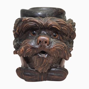 Tabakdose aus geschnitztem Hundekopf, 1880er