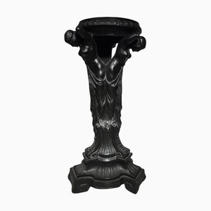 Greek Black Terracotta Pedestal, 19th Century