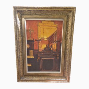 Rogelio Puente, Restaurant, Madrid, 1970, Oil on Canvas, Framed