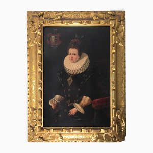 Portrait of Isabella Clara Eugenia of Austria, 17th Century, Oil on Panel, Framed