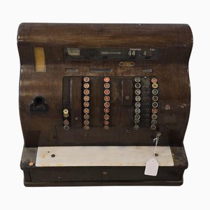 Mid-Century Red Painted Brass Cash Register from National, 1960s