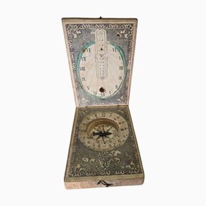 Orologio solare portatile in legno, 1890