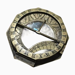 Achteckige Sonnenuhr aus Messing von Johan Schrettegger, 1750