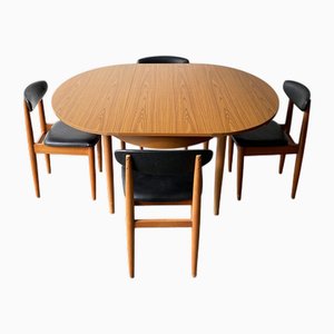 Table et Chaises de Salle à Manger Mid-Century Moderne de Schreiber Furniture, 1960s, Set de 5