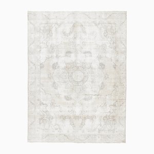 Mittlerer orientalischer Vintage Tabriz Teppich mit Ätherischem Medaillon in Elfenbein und Taupe von Rug&Kilim