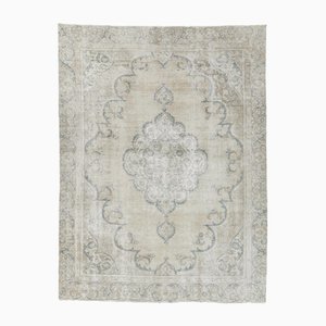 Mittlerer orientalischer Vintage Tabriz Teppich mit Ghost Medaillon in Beige und Blaugrau von Rug&Kilim