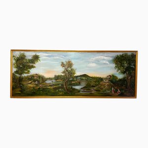 Italian Artist, Landscape, Oil on Canvas, 20th Century, Framed