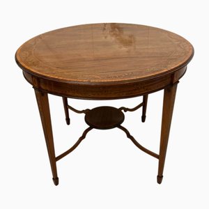 Antique Victorian Inlaid Mahogany Centre Table, 1880s
