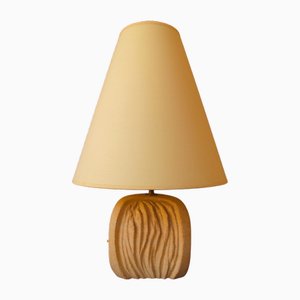 Sculpted Stone Table Lamp with Geometric Patterns in the style of Albert Tormos, 1970s