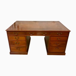 Antique Edwardian Mahogany Partners Desk, 1900s