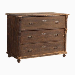 Vintage Chest of Drawers with Dark Patina, 1920