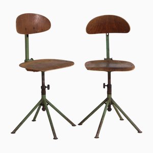 Sgabelli industriali vintage, anni '50, set di 2