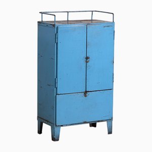 Mueble vintage de estilo industrial con pátina azul, 1950