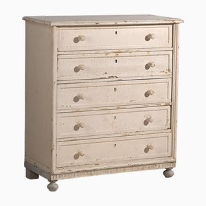 Vintage White Tall Chest of Drawers, 1920