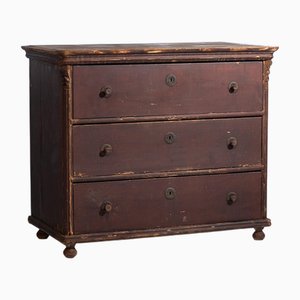 Cajonera vintage con pátina oscura, 1920